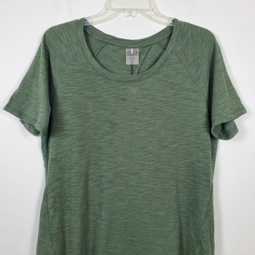 Calia by Carrie Underwood Peekaboo Twist Back Workout Top Short Sleeve Green M - Picture 4 of 10